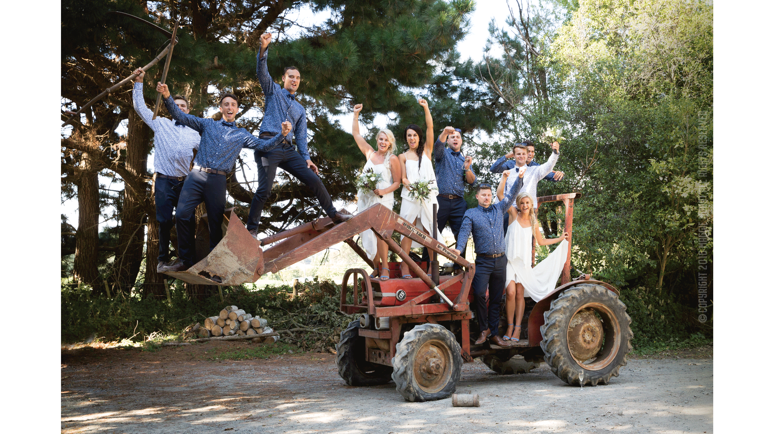 Tractor With Bridal Party